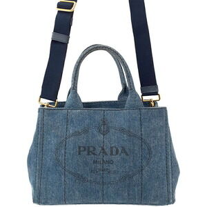 PRADA Canapa Denim Handbag Bag